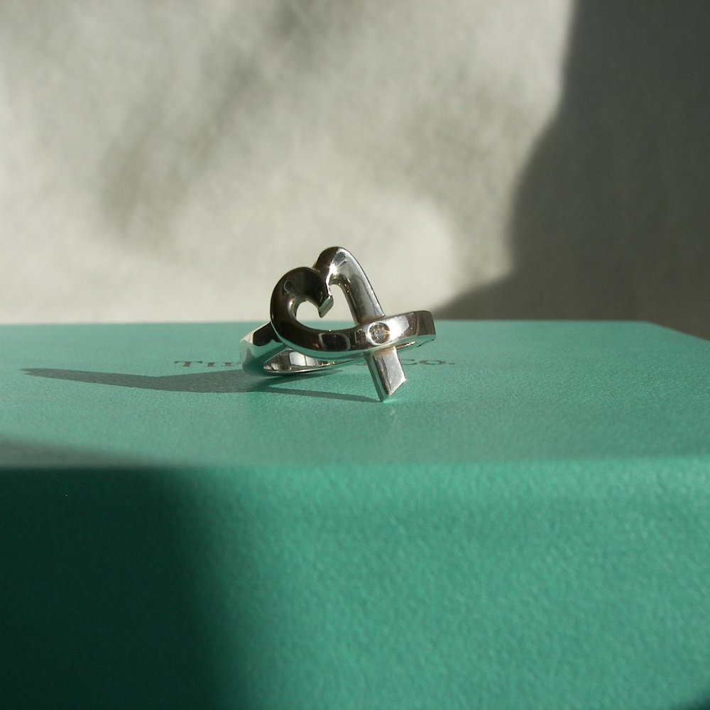 Tiffany & Co. "Loving Heart" Sterling and Diamond Ring